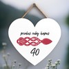 Global Designs 40Th Wedding Anniversary Welsh Love Spoon Wooden Heart