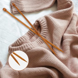 2 Pack Bamboo Straight Single Pointed 14 Inch Beginners Hand Knitting Needles for Thick Coarse Yarn Hand DIY Knitting (8mm)