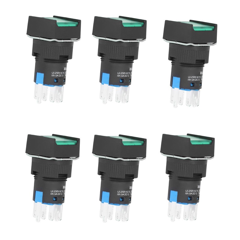 25PCS Push Button Switch with Light 16mm Square Self Locking