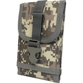 AGOZ Calculator Case for Construction Calculator, Hard Protective Holder, Calculator Carrying Case with Two Molle Belt Waist Bag and Belt Clip - Models up to 6.25" (Camo)