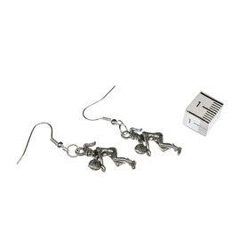 Miniblings Volleyball Player Earrings Volleyball Earrings – Handmade Fashion Jewellery I Earrings Silver Plated, Cotton