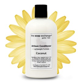 The Soap Exchange Hair Conditioner - Coconut Scent - Hand Crafted 12 fl oz / 354 ml Natural Artisan Hair Care, Sulfate & Paraben Free, Nourish, Moisturize, & Protect. Made in the USA.