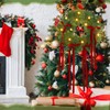 Suncalla 6 ft Christmas Garland with Red Bow, Artificial Lighted