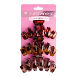 Brushworks Tortoiseshell Claw Clips - Pack of 3