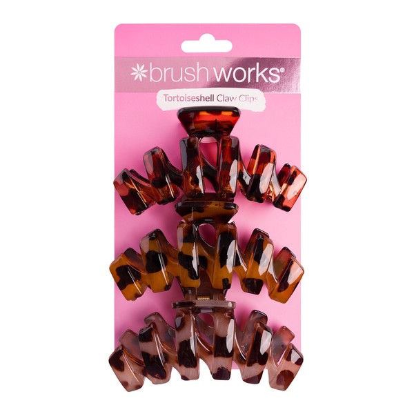 Brushworks Tortoiseshell Claw Clips - Pack of 3
