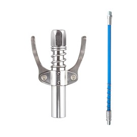 Fettpresse Kupplung Mit 30cm Schlauch Fettpresse Mundstück, Doppelgriff G Coupler Für Fettpresse, öldichtes Mundstück Für Werkstatt, Waffenöl, Hydrauliköl, Keilriemenspray