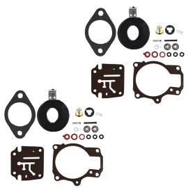 golfpartstore Set of 2 Carburetor Carb Rebuild Kit w Float For Johnson Evinrude 50 55 60 HP