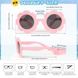 Hifot Children's Sunglasses for Boys and Girls, UV400 Protection, Polarised Flowers, Shaped Glasses, Baby Sunglasses, Flexible Children's Sunglasses, Age 3-10 Years, pink