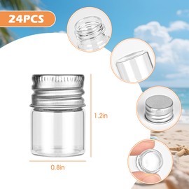 HPOPO 24pack 5ML Empty glass bottle with aluminum screw cap
