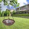OUISJYER Hanging Bird Bath for Outside, 12" Metal Bird Bath