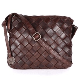 VILENCA HOLLAND Genuine Leather Crossbody Sling Bag for Women - Trendy Casual Office Bag with Adjustable Strap (VL-166-BROWN)