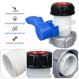 Chengshi IBC Valve, 75 mm DN50 Ball Valve, 1000 L, IBC Tonnes Bucket, Plastic, Integrated Butterfly Valve, Irrigation Equipment, Integrated Shut-Off Valve Design