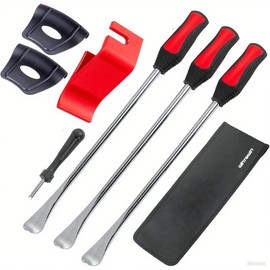 Tire Spoon Motorcycle Dirt Bike Lawn Mower Tire Changer Tire Removal Tool Kit with Bag 3x14.5 inchTire Irons and 2 Rim Protector1 Tire Bead Holder Tool