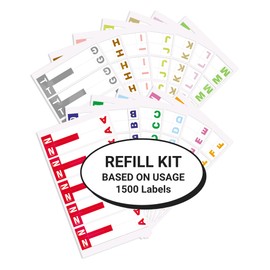 Alphabet Labels for File Folders, A to Z Refill Kit, Doctor Stuff, 1500 Labels, Compatible with Smead NCC - SNCC Alpha Stickers Series, Medical Chart Color Code Labels