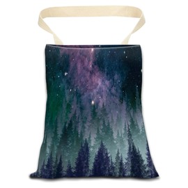 ANKVRP Car Trash Can, Durable Hanging Car Trash Garbage Bag, Cute Automotive Garbage Cans Organizer, Beautiful Galaxy Night Forest