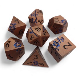 Mystic Empire Metal Blossom Dice Set (Copper with Blue)