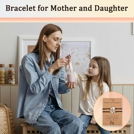 Mother Daughter Bracelets Set for 2 Half Heart Bracelet Gifts for Mom and Daughters Birthday Gifts to Long Distance Mom Daughter Gift Idea