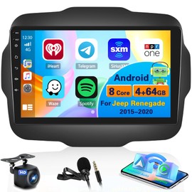Inefala 4+64G Radio for Jeep Renegade 2015-2020 Car Stereo Upgrade Android Screen 8 Core 9'' Touch Screen CarPlay Android Auto, Bluetooth, GPS Navigation, AHD Backup Camera