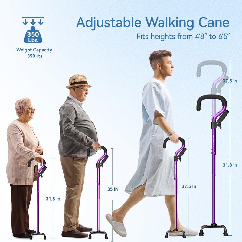KingPavonini Canes for Women/Men with Second Handle, Foldable & Adjustable