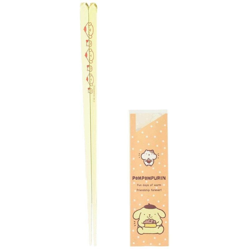 Kaneshotouki Sanrio 490564 Pompompurin with Muffin Clear Chopsticks Light Yellow