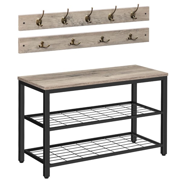 HOOBRO Coat Rack Shoe Bench Set, Entryway Hall Tree with