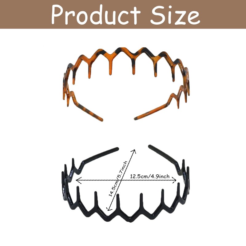 4 Pcs Zig Zag Headband, 90s Zigzag Headbands, Plastic Wavy