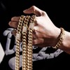 TRIPOD JEWELRY 14K Gold Plated Miami Cuban Link Chain Bracelet