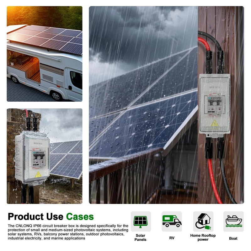 CNLONQ Solar Panel Disconnect Switch 20A 1000V DC PV Circuit