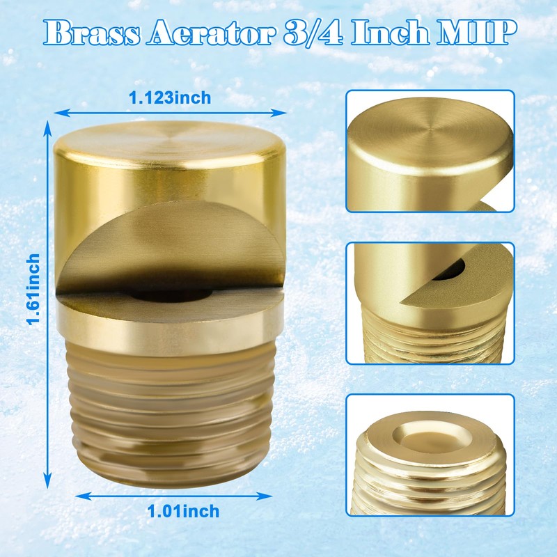 IWIWE Pool Brass Aerator 3/4 Inch MIP Compatible with Pool