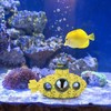 Submarine Stone Set Yellow Aquarium Decoration, Realistic Air Bubbler Fish