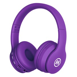 Mokata Kids Headphones Bluetooth 5.3 60H Play Time Wireless Kids Volume Limited 85 /110dB Over Ear Foldable Protection Headset with Mic AUX 3.5mm for Boys Girls Child School Pad Tablet Purple