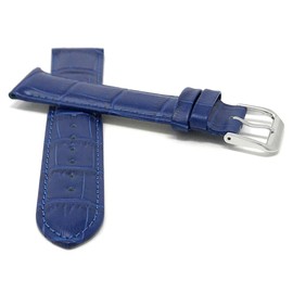 20mm Blue Womens' Leather Smartwatch Band Strap fits Skagen Hagen, Signatur, Hald & Many More, Alligator Pattern