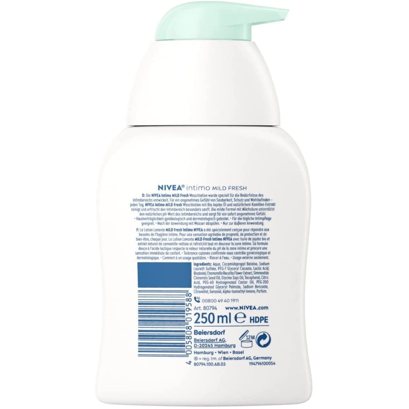 NIVEA Intimo Mild Fresh Intimate Wash Lotion, 1 x 250