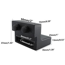 AUXBC Barn Door Stopper for Flat Track: 1.61×0.28"(L×W), Black Carbon Steel Sliding Barn Door Roller Stopper Limit Door Device with Wrench, 2pcs