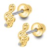 Limerencia Implant Grade Titanium Music Note Stud Earrings