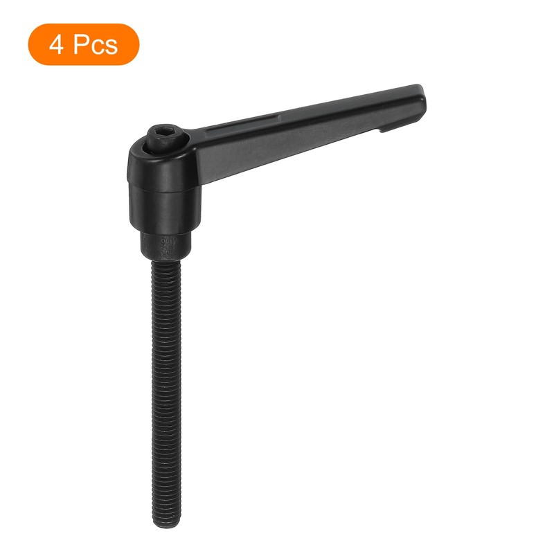 sourcing map 4Pcs M6 x 60mm Adjustable Knobs Handle Male