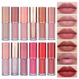 ANGLICOLOR Lip Gloss Set, 12Pcs Matte Lipstick Set, Lipstick Makeup Set High Pigmented, Long Lasting, Lip Stick Waterproof, Lipsticks for Women Girls, Lip Tint Makeup