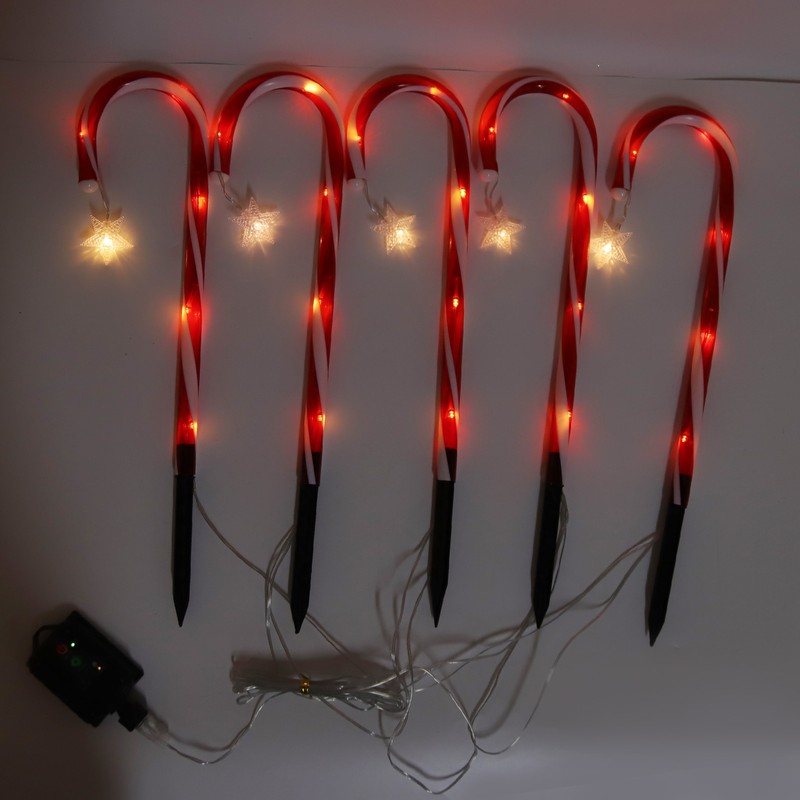 Christmas Candy Cane Lights 1 for 5 IP65 Waterproof 8