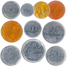 Hobby of Kings Brazil 10 Mixed Coins | Centavos | Real | Cruzados | Cruzeiros Reais | Since 1967