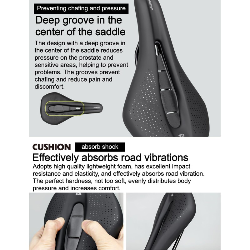 GORIX Bicycle Saddle Wide Shock Absorption Waterproof Abrasion Resistant Mountain