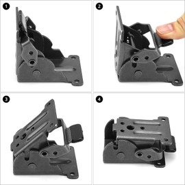 QWORK® 2 Pack Folding Lock Extension Self Locking Foldable Hinge Hardware for Table Bed Leg Feet Screws Included - Black