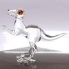 Sansukjai Dinosaur Miniature Figurines Hand Blown Clear Glass Art Animals
