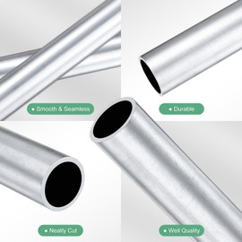 M METERXITY 1-Pack 250mm 6063 Aluminum Round Tube, 21mm ID 25mm OD Seamless Aluminum Tubing for Construction/Machining/DIY Crafting, Metal Straight Pipe [0.83x0.98x9.8IN]