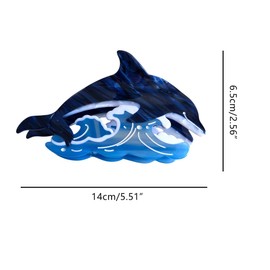Funny Sea Dolphin Hair Clip,Acetate Claw Clips,Small Hair Clips for Women,Funny Hair Clips for Girl,Blue