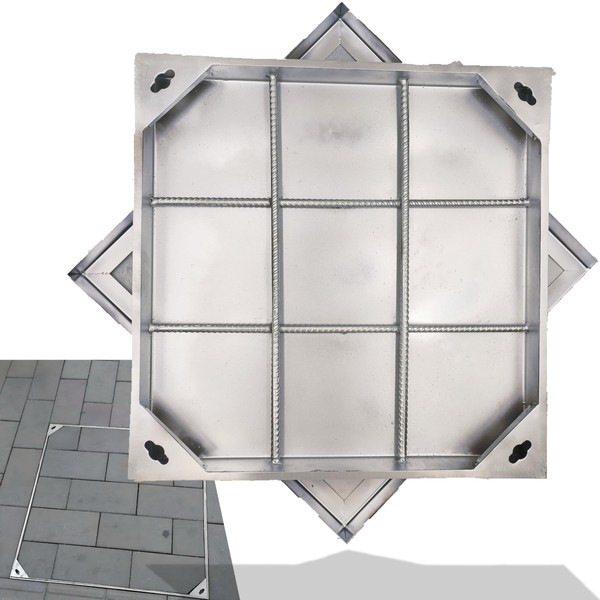 MASSLUNT Stainless Steel Manhole Cover and Frame 24x24, B Class