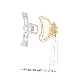 Beavorty Alloy Pearl Claw Hair Clips 2 Pcs for Women Girls Fashionable Hair Accessories Secure Grip