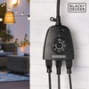 Black+Decker Outdoor 3 Grounded Outlets Timer with Waterproof Outlet and