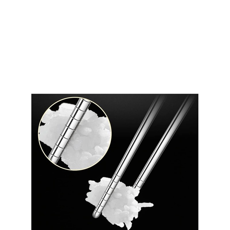 5 Pair Stainless Steel Chopsticks - Reusable, Healthy and Durable