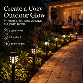 Solar Pathway Lights for Outdoor Walkways – 8-Pack Waterproof LED Garden Lights for Yard, Patio & Driveway