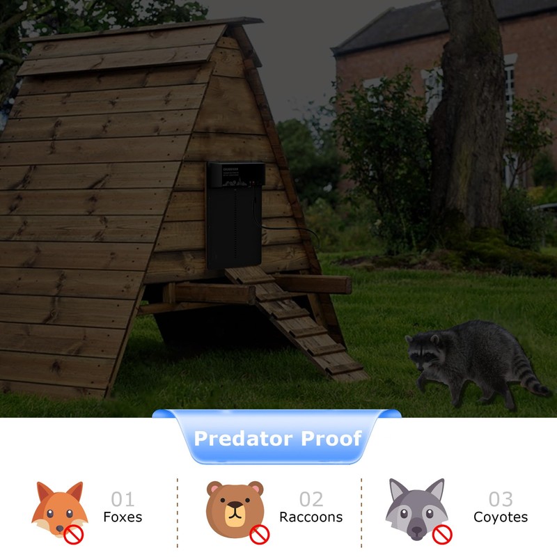 GRUBSFARM Automatic Chicken Coop Door - Programmable with App Timer,